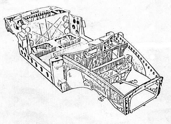 Der Rahmen ohne �berrollb�gel und Scheibenrahmen.