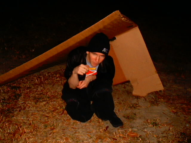 his home and a peice of .. chiken?
