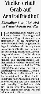 Artikel der Berliner Zeitung, 31.5., S.6