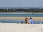 Some sunbathers were topless