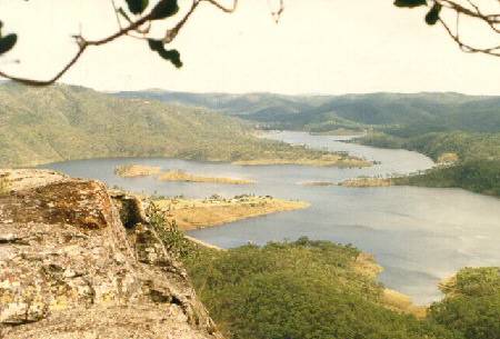View of the lake from the top of the gorge