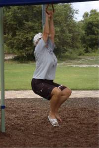 Grace swings with delight
