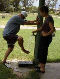 Fresh water rinse after the swim