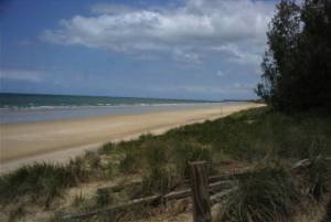 Just starting to enter the beach, looking South