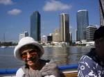 Marghe on one of our many ferry rides in Brisbane