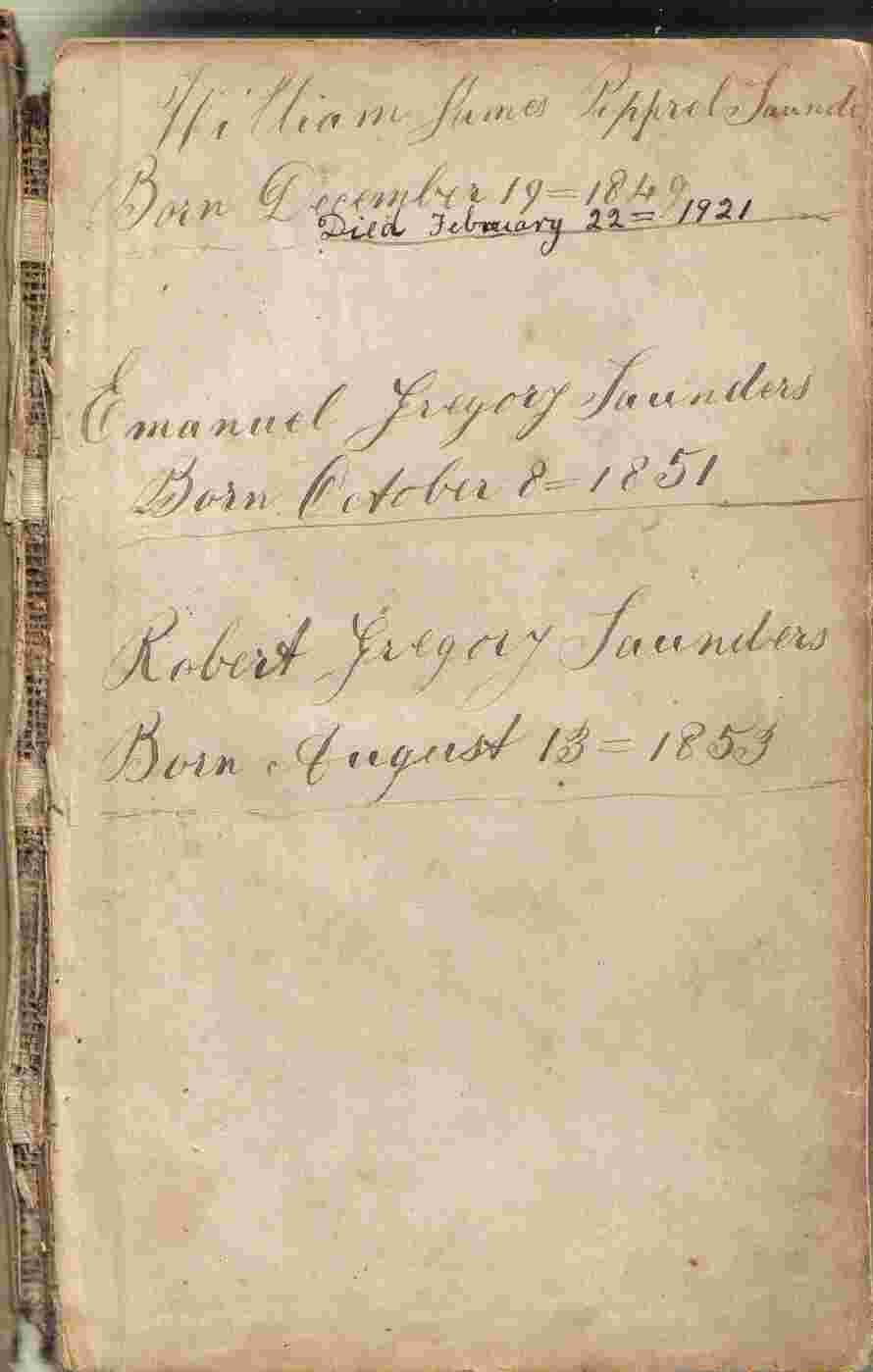 Bible page 3 (front)