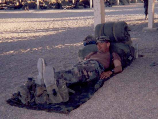 He might look like he's asleep ... but he's really a Marine