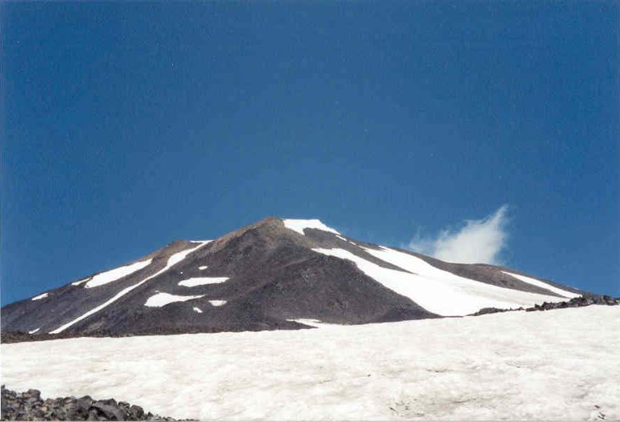 A cloud forming at the summit