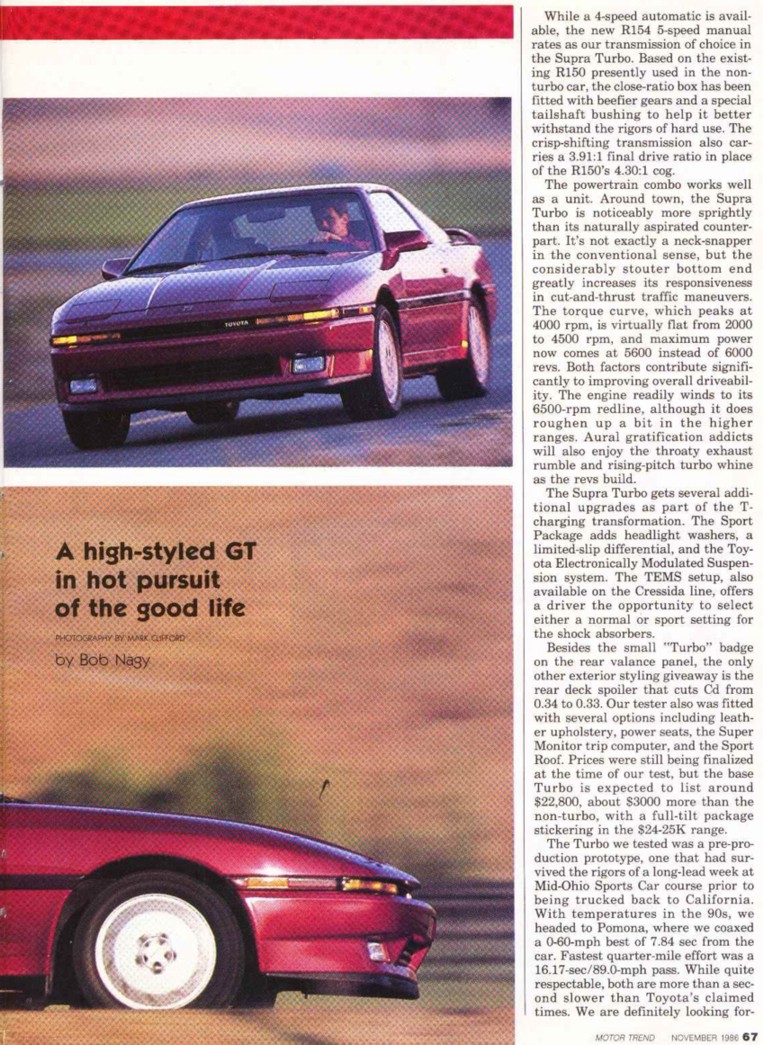 Motor Trend, November 1986