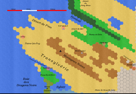 Carte du triangle Le Puy-Frameto-New Napoli