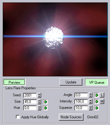 Setup de Lens Effect Flare.