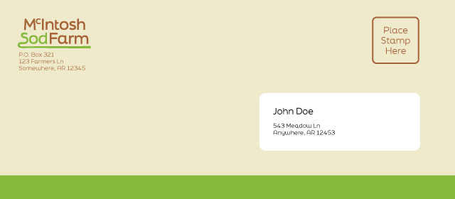 McIntosh Sod Farm Envelope design