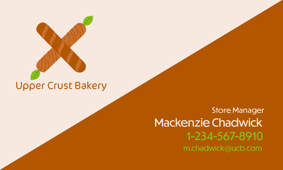 Upper Crust Bakery Business Card design
