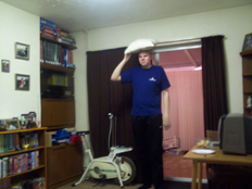 "For my first trick I will balance a pillow on my head, then spectacularly fall over."