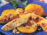 picture of banana, oranges and nuts