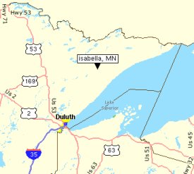 map of Isabella, MN
