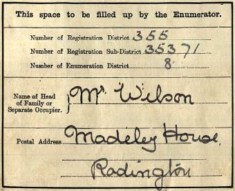 1911 Census Extract