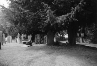 View towards the road fron Rodington church