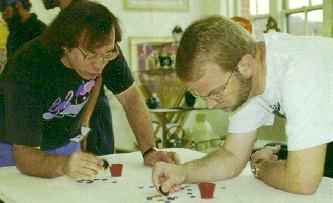 Larry and Dave playing winks