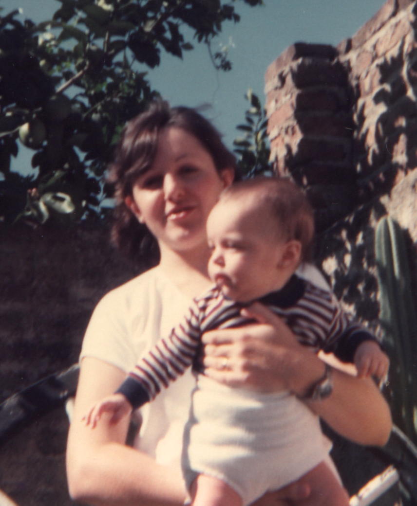 Mum carrying me.
