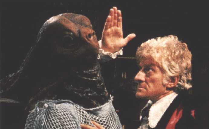 The doctor is attacking a alien!