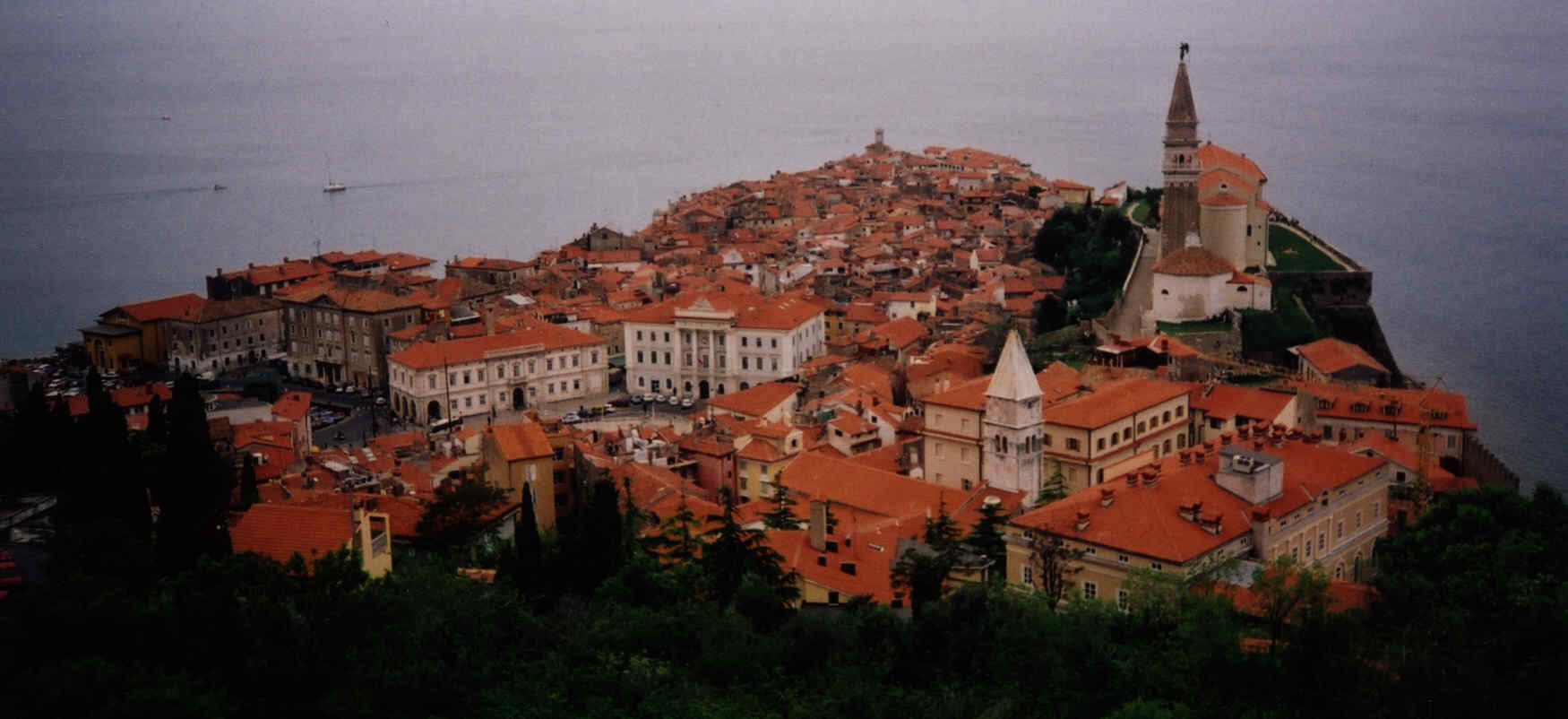 Piran from the hilltop fortifications