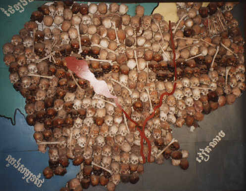 Map of Cambodia from skulls