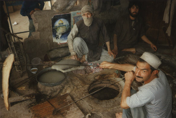 Bread making in the refugee camp