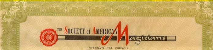 Certificate from the Society of American Magician