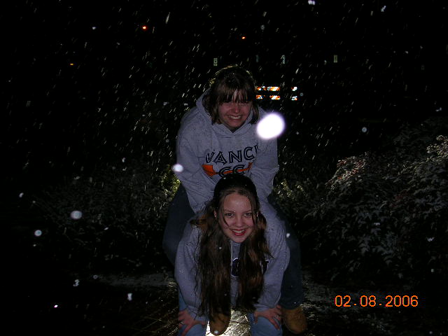 Me and the best roomie in the world playin in the snow.