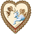 unicorn & angels blue heart