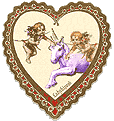 unicorn & angel purple heart