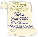 The Unicorn Friendship Center~birth certificate