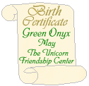 The Unicorn Friendship Center~birth certificate