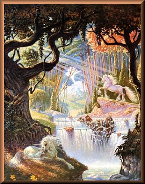 Unicorns in Forest