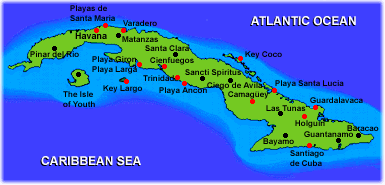 A map of Cuba