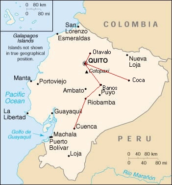 A map of Ecuador