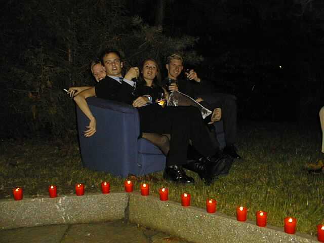 My friends in the outdoor sofa