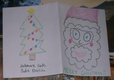 From Jodie (this past Christmas). It's the only handmade card I ever received since I was a kid