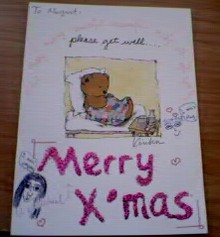 From my cousin Kristin a couple years ago. I like how she decorated the card
