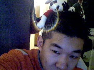 Help! There is A dog on Frank's head!