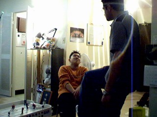 How come Frank is smiling when Samit kicks him? He must enjoy the pain!