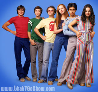 left to right:Michael(Kelso),Eric,Hyde,Donna,Fez,Jackie