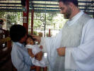 Fr. Dan anointing my head with oil