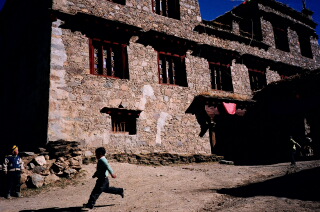 Typical  Tibetan house in Sichuan