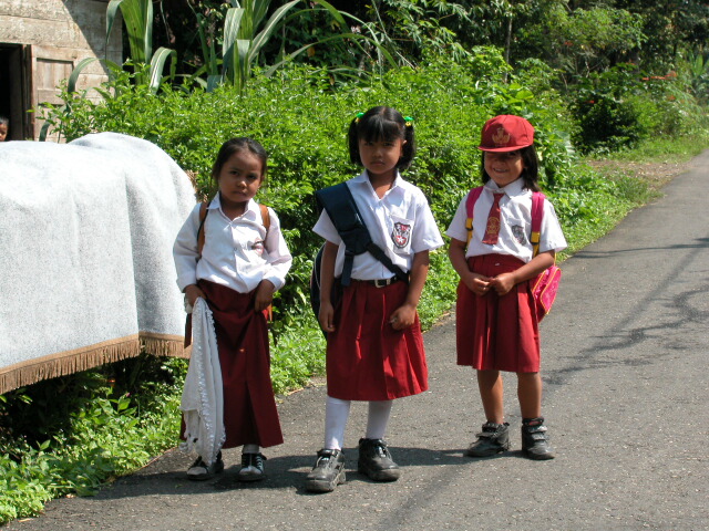 Girls on their way home at Maninjau Lake