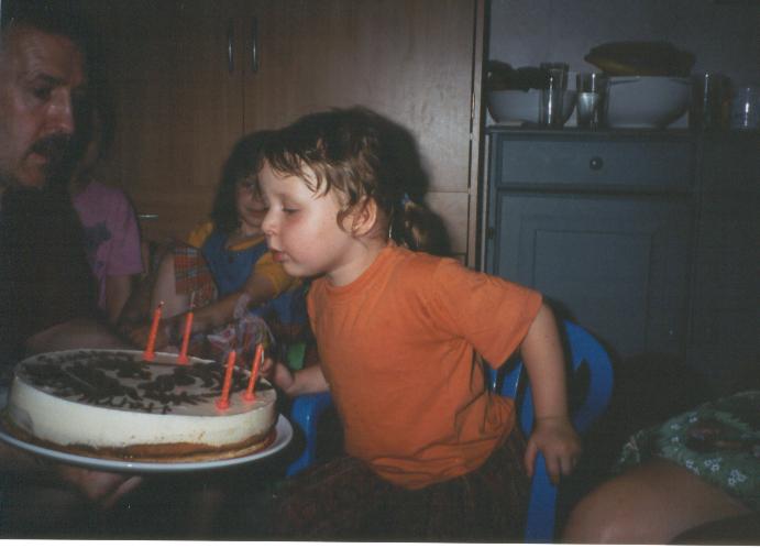 blowing the candles