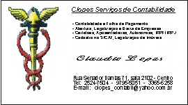Cartão Claudio Lopes - Modelo 1