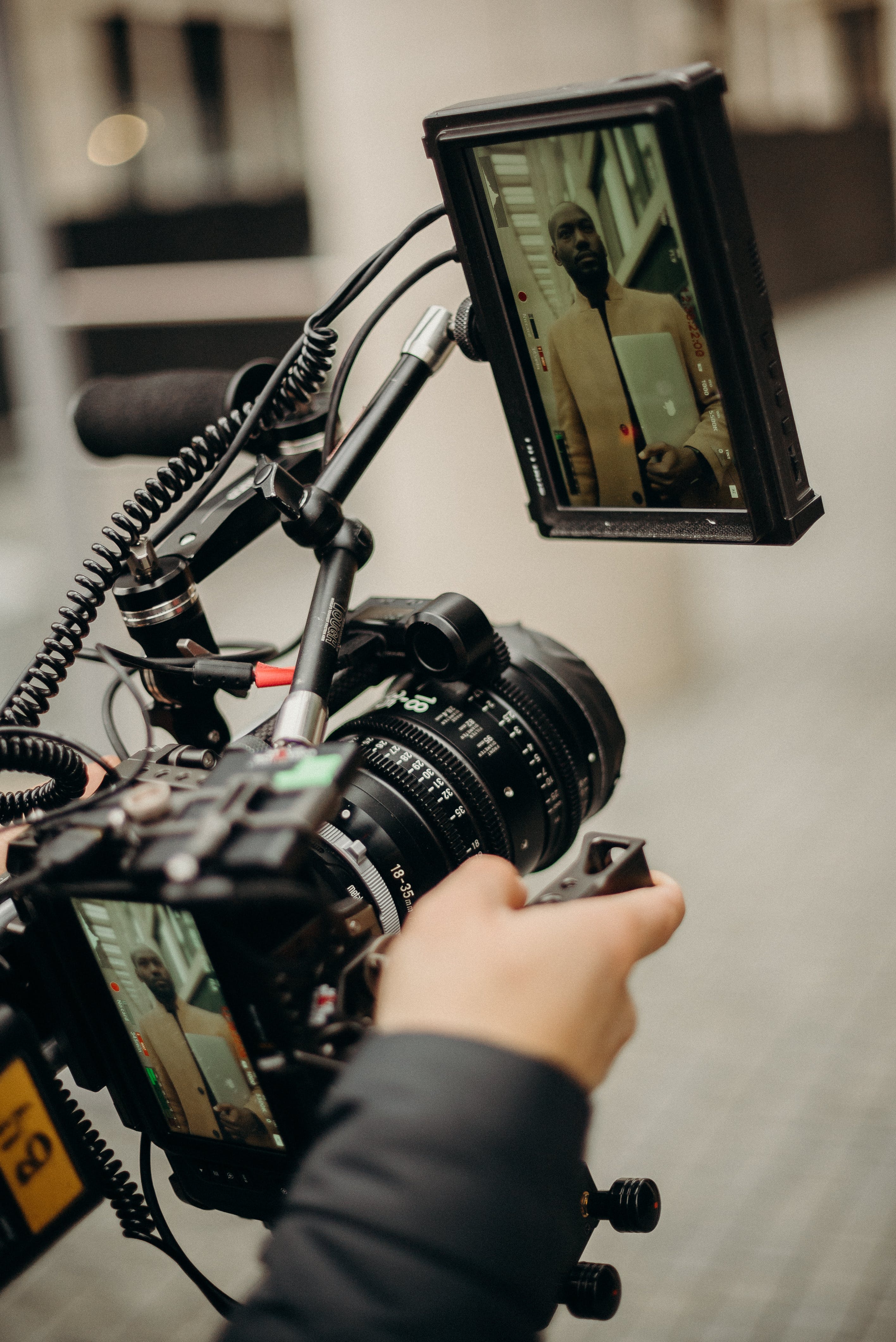filming man
