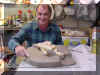 Clive Seddon smoothing out the clay. clivem4.jpg (152141 bytes)